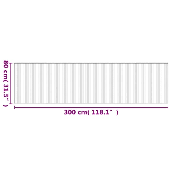 vidaXL Teppe rektangulært svart 80x300 cm bambus