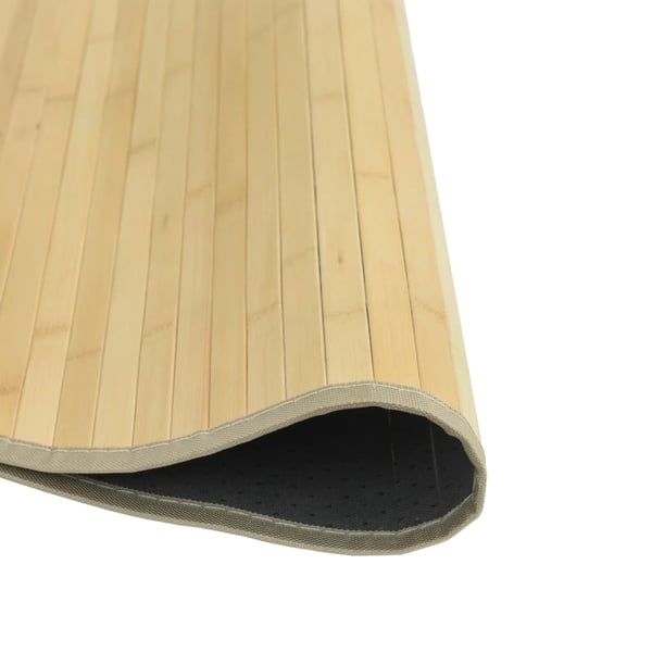 vidaXL Teppe rund lys naturell 60 cm bambus
