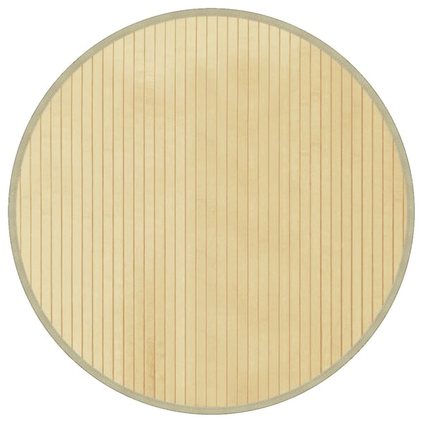vidaXL Teppe rund lys naturell 60 cm bambus