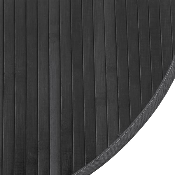 vidaXL Teppe rund grå 80 cm bambus