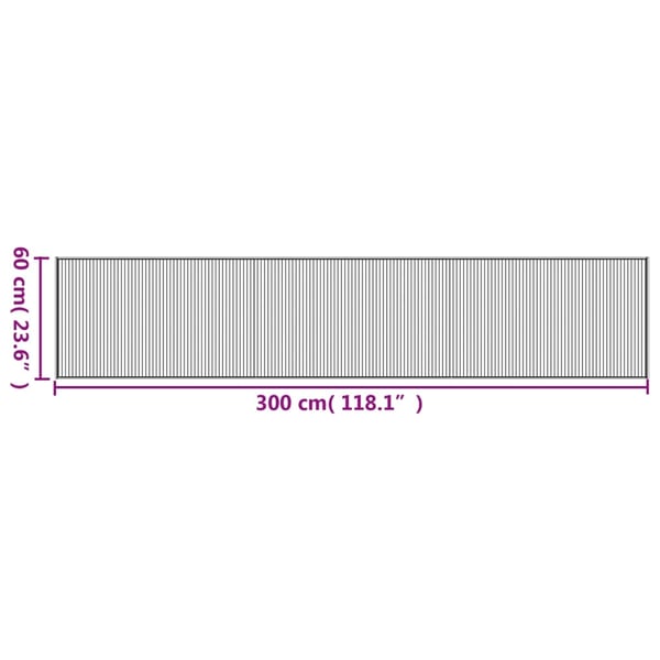 vidaXL Matta rektangulär grå 60x300 cm bambu