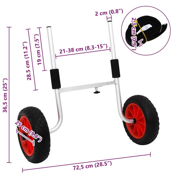 vidaXL Kajakktralle 90 kg aluminium