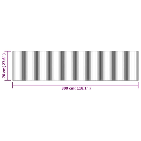 vidaXL Matto suorakaide harmaa 70x300 cm bambu