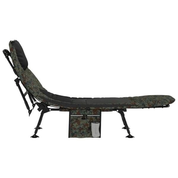 vidaXL fiskestol med justerbare fødder foldbar camouflage