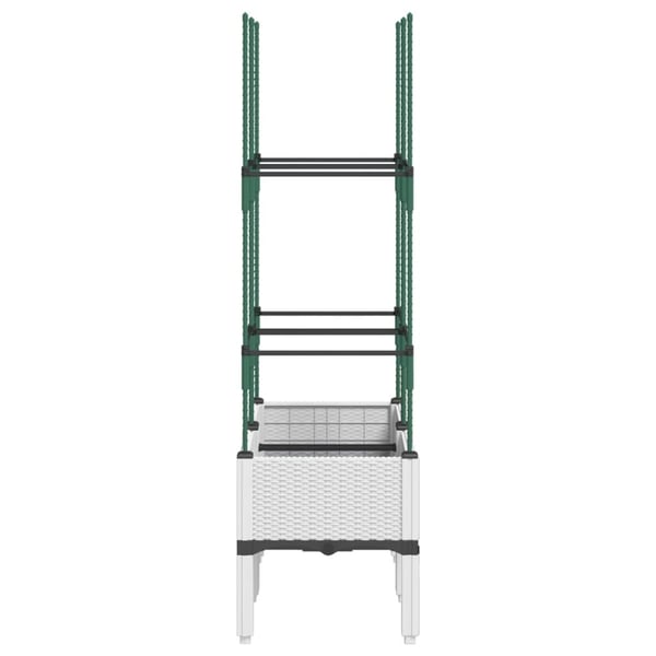 vidaXL Plantekasse med espalier hvit 80x40x142,5 cm PP
