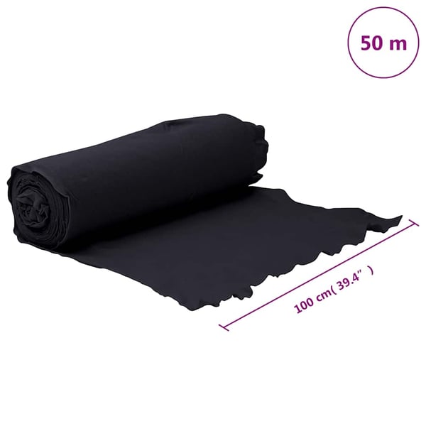 vidaXL Geotextilmembran svart 1x50 m polyesterfiber
