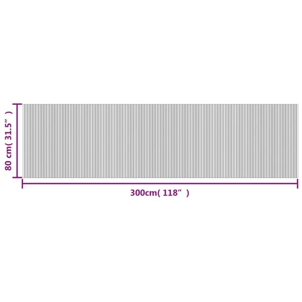 vidaXL Teppe rektangulært svart 80x300 cm bambus