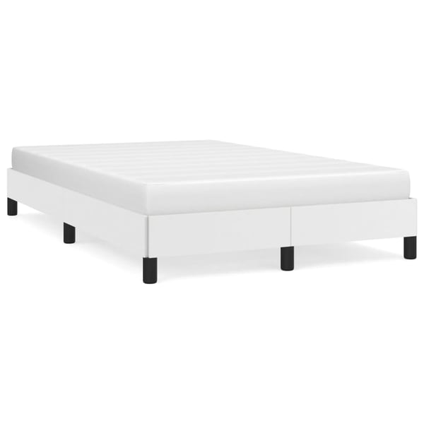 vidaXL sengeramme uden madras 120x190 cm kunstlæder enkeltseng hvid