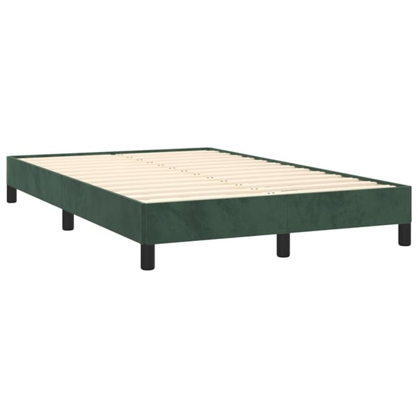 vidaXL sengeramme uden madras 120x190 cm fløjl mørkegrøn