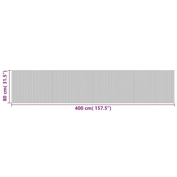 vidaXL Matto suorakaide ruskea 80x400 cm bambu