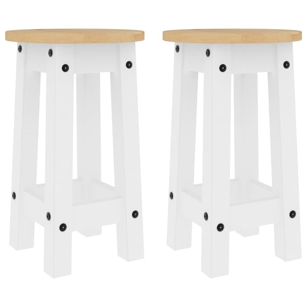 vidaXL Barkrakker 2 stk hvit heltre furu