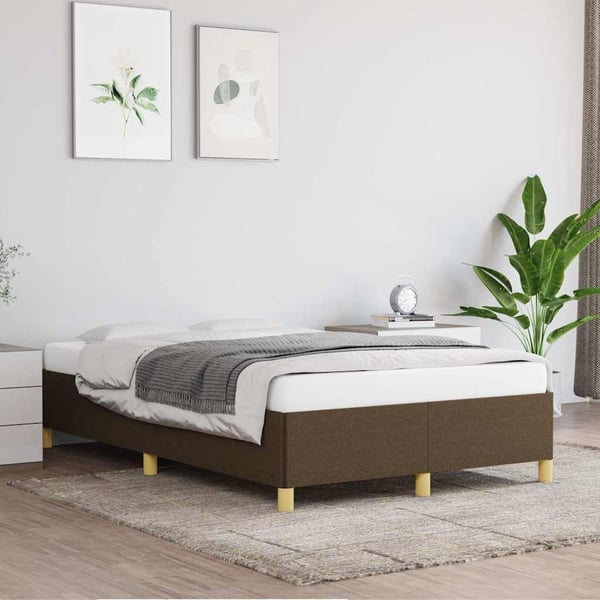 vidaXL sengeramme uden madras 120x190 cm stof mørkebrun