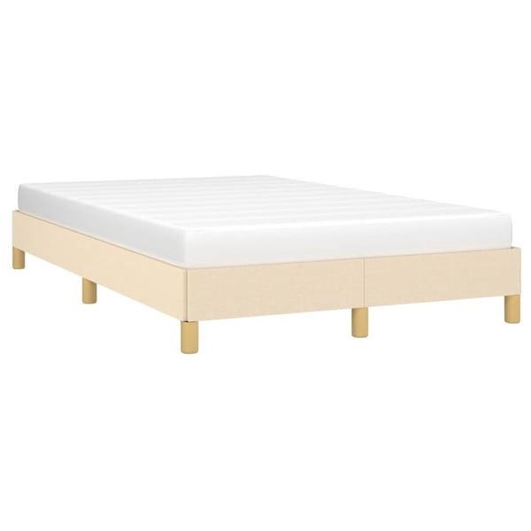 vidaXL sängram utan madrass gräddvit 120x190 cm tyg