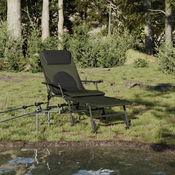 vidaXL fiskestol med justerbare ben foldbar grøn