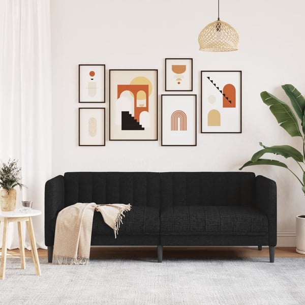 vidaXL 2-personers sofa stof sort