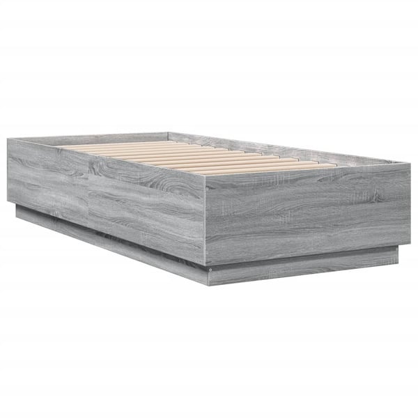 vidaXL Sengeramme grå sonoma 100x200 cm konstruert tre