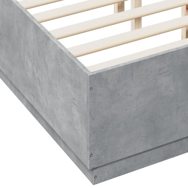 vidaXL Sengeramme betonggrå 120x190 cm konstruert tre