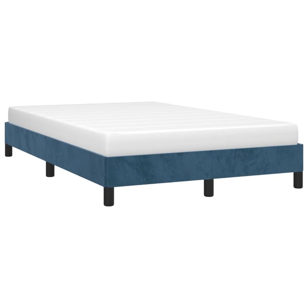 vidaXL sengeramme uden madras 120x190 cm fløjl mørkeblå