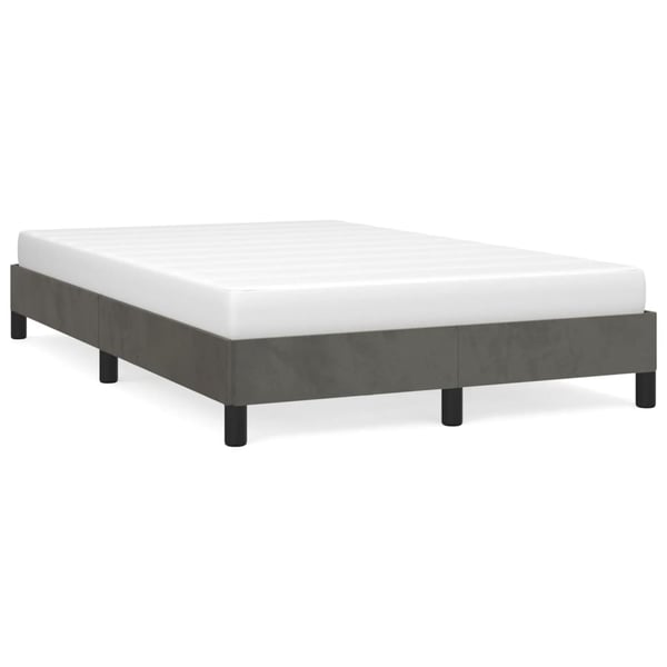 vidaXL sengeramme uden madras 120x190 cm fløjl enkeltseng mørkegrå