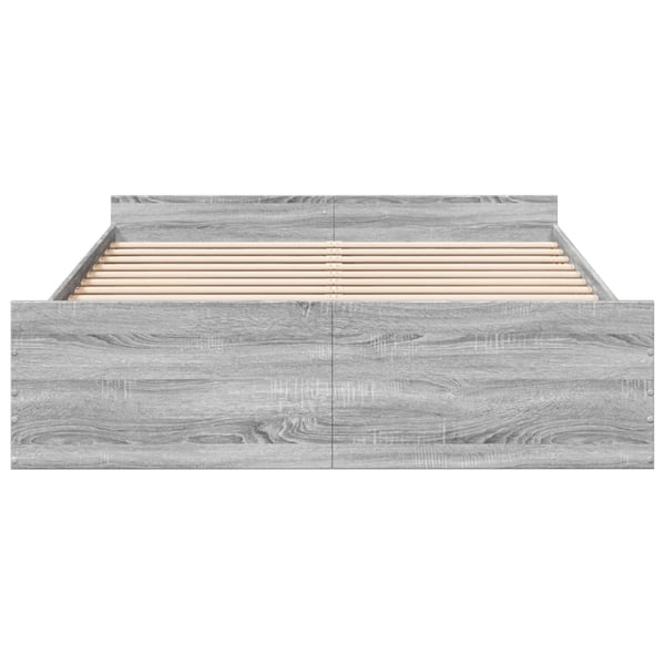vidaXL Sengeramme med skuffer grå sonoma 160x200 cm konstruert tre
