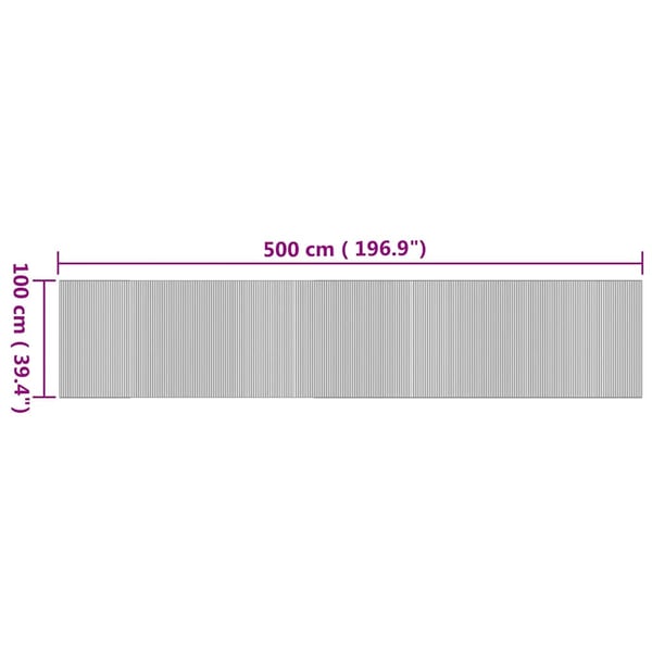 vidaXL Teppe rektangulær naturell 100x500 cm bambus