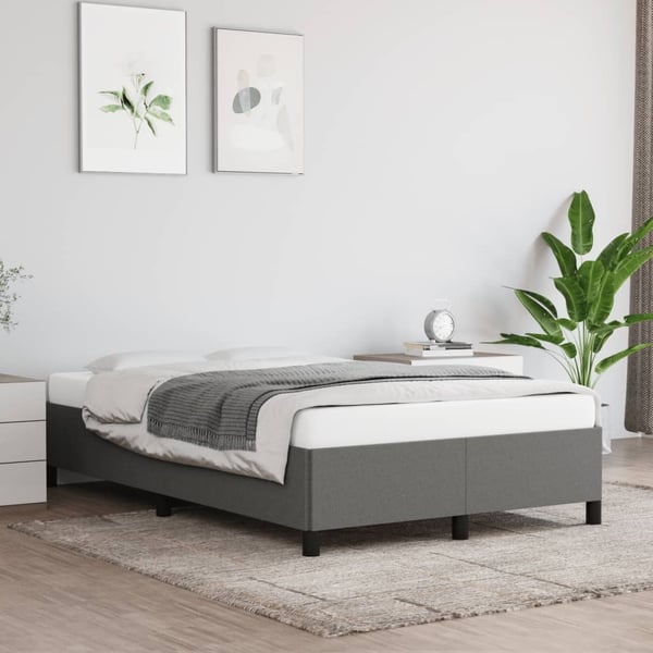 vidaXL sengeramme uden madras 120x190 cm stof enkeltseng Mørkegrå