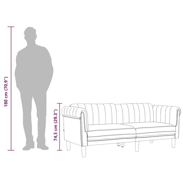 vidaXL 2-personers sofa velour sort
