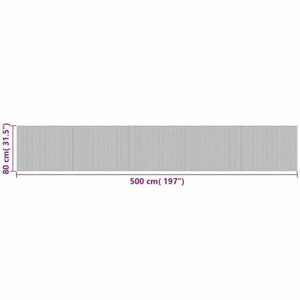 vidaXL Matto suorakaide musta 80x500 cm bambu