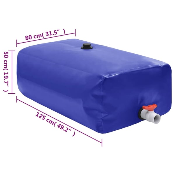 vidaXL Vanntank med kran sammenleggbar 500 L PVC