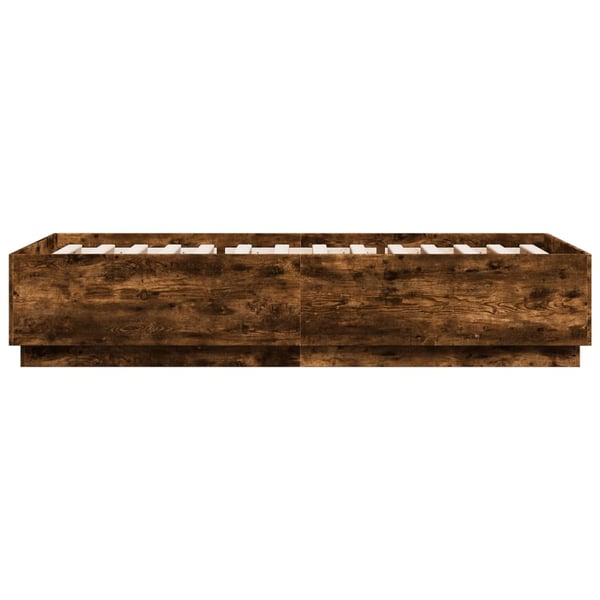vidaXL Sengeramme røkt eik 100x200 cm konstruert tre