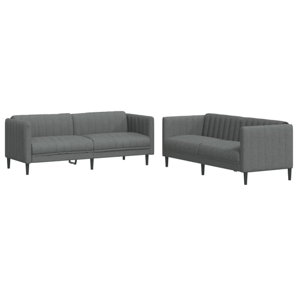 vidaXL sofasæt 2 dele stof mørkegrå