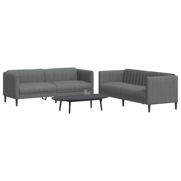 vidaXL sofasæt 2 dele stof mørkegrå