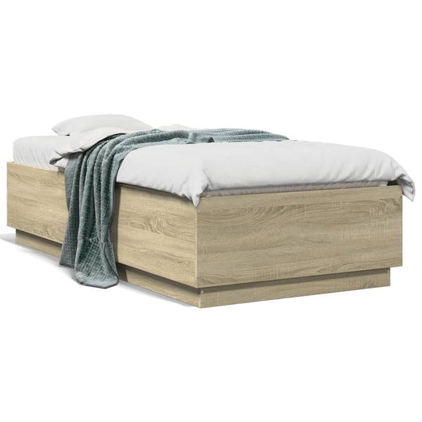 vidaXL Sengeramme sonoma eik 75x190 cm konstruert tre