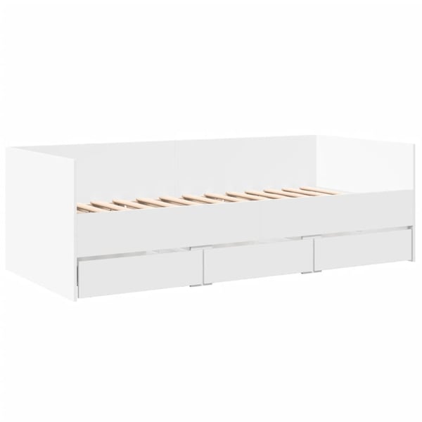 vidaXL Dagseng med skuffer uten Madrass Hvit 100x200 cm