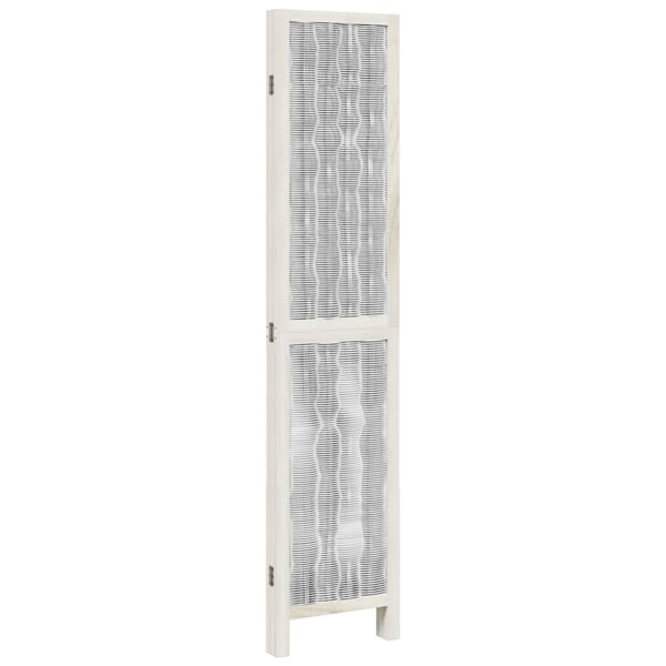 vidaXL Romdeler 4 paneler hvit heltre keisertre