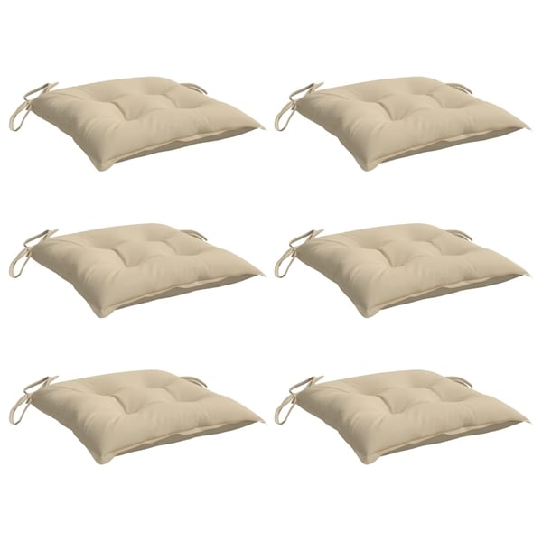 vidaXL pallehynder 6 stk. 50x50x7 cm oxfordstof beige