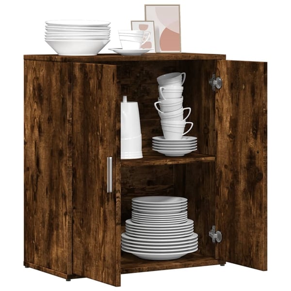 vidaXL Skjenk røkt eik 60x31x70 cm konstruert tre
