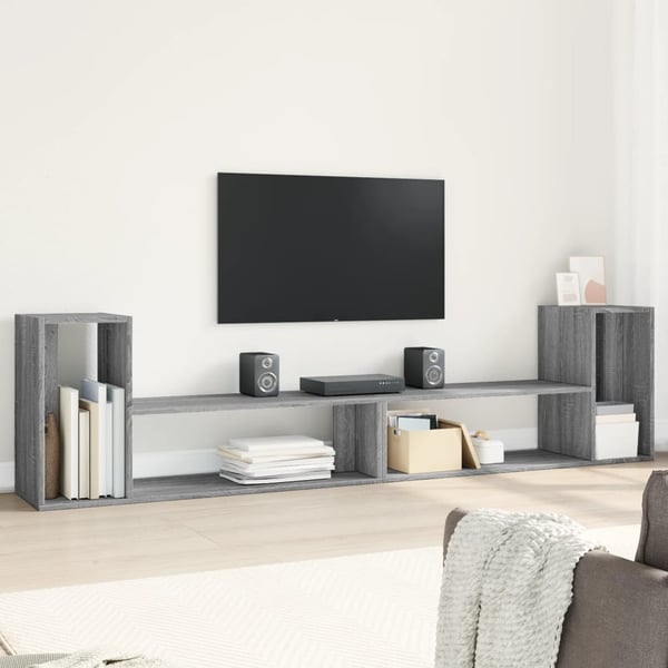 vidaXL TV-benker 2 stk grå sonoma 100x30x50 cm konstruert tre