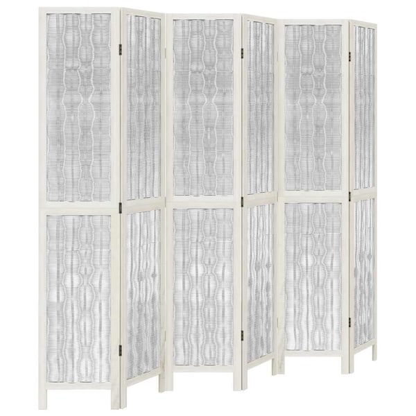 vidaXL Romdeler 6 paneler hvit heltre keisertre