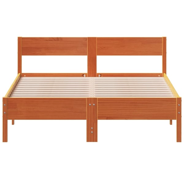 vidaXL Sengeramme uten madrass voksbrun 140x190 cm heltre furu