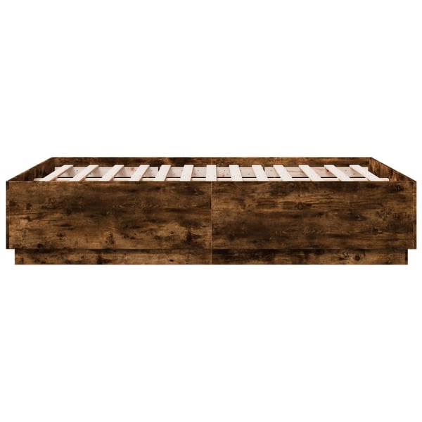 vidaXL Sengeramme røkt eik 120x190 cm konstruert tre