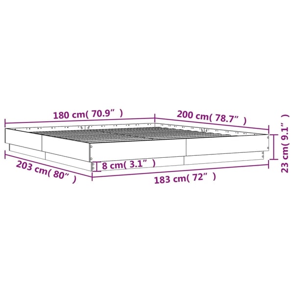 vidaXL Sengeramme hvit 180x200 cm konstruert tre