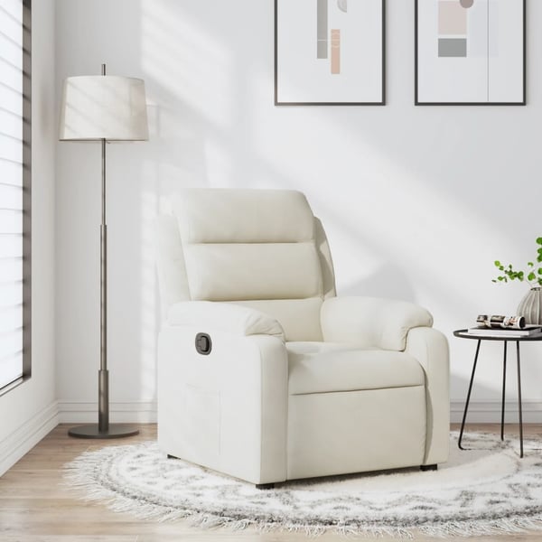 vidaXL lænestol velour cremefarvet