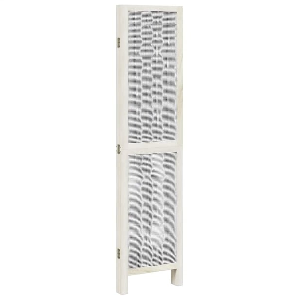 vidaXL Romdeler 4 paneler hvit heltre keisertre