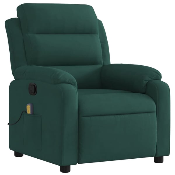 vidaXL massagestol velour mørkegrøn