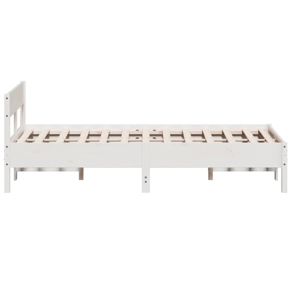 vidaXL Sengeramme uten madrass hvit 135x190 cm heltre furu