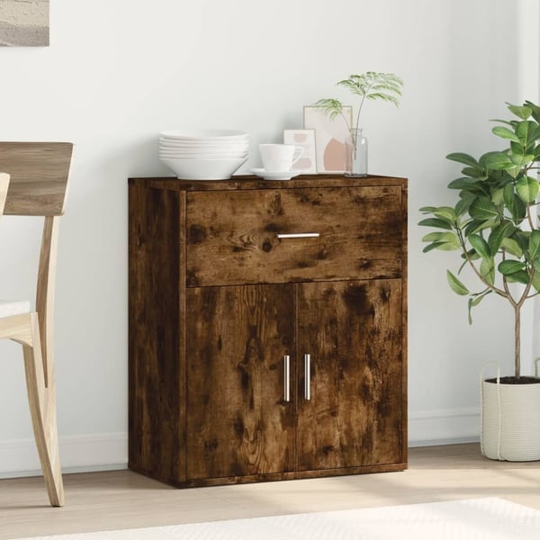 vidaXL skænk 60x31x70 cm konstrueret træ røget egetræsfarve