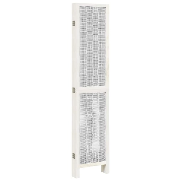 vidaXL Romdeler 6 paneler hvit heltre keisertre