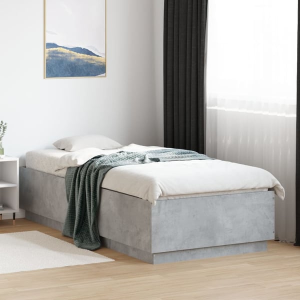 vidaXL Sengeramme betonggrå 100x200 cm konstruert tre