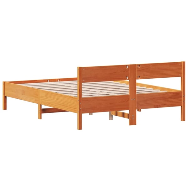 vidaXL Sengeramme uten madrass voksbrun 160x200 cm heltre furu